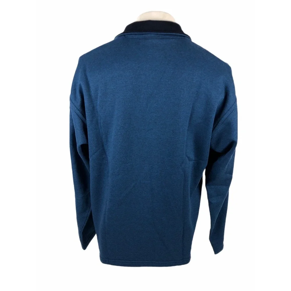 Paris France Mens Large Sweatshirt Vintage 1/4 Zip Eiffel Blue Made In France